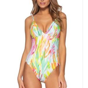 Becca Floral Onepiece Swimsuit L